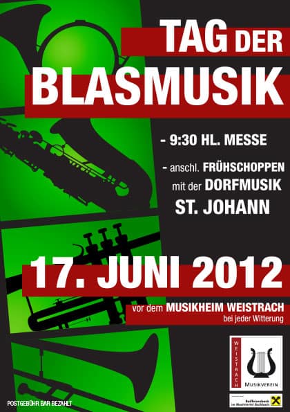 Flyer Design für den Tag der Blasmuiik am 17. Juni 2012