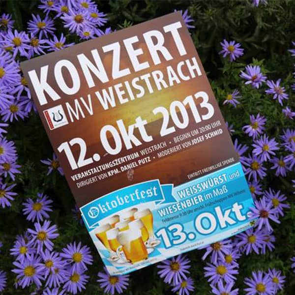 Plakat Design Herbstkonzert und Oktoberfest MV-Weistrach