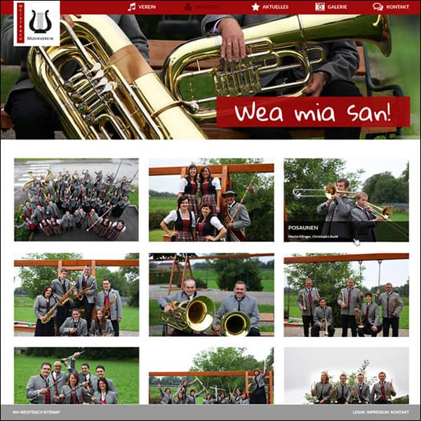 Screenshot Web Design MV-Weistrach Mitglieder