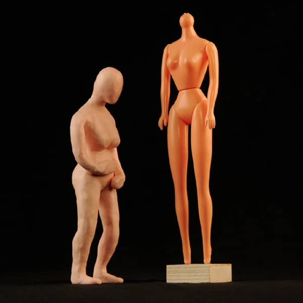 Photo Knetmasse-Figur und Barbie Körper